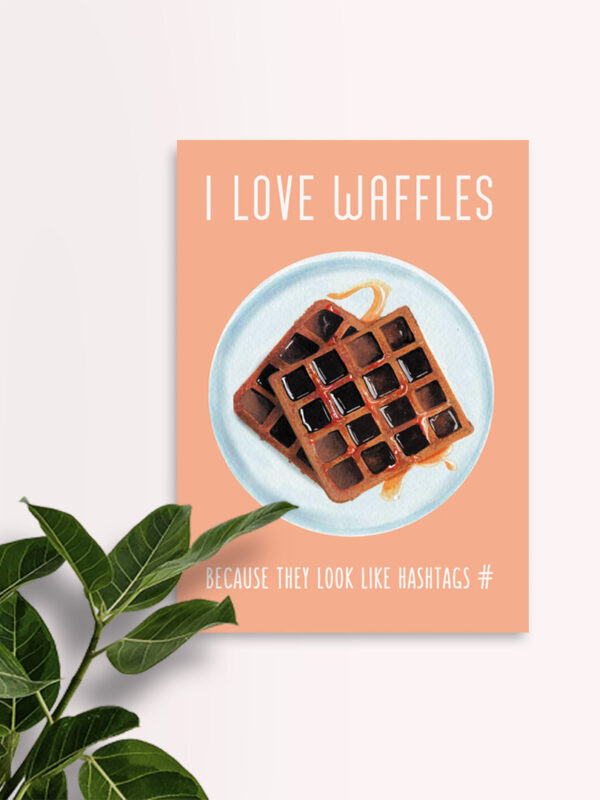 Wall art for Home Décor with I Love Waffles design