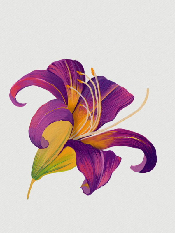 Wall art for Home Décor with purple lilly design