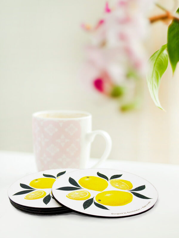Coaster for Home Décor with Fresh Lemon design