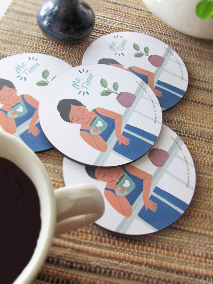 Coaster for Home Décor with Me Time design Coaster for Home Décor with Me Time design