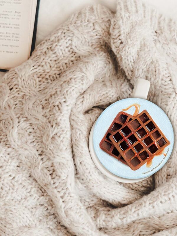 Coaster for Home Décor with Yummy Waffles design