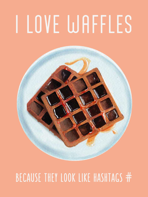 Wall art for Home Décor with I Love Waffles design
