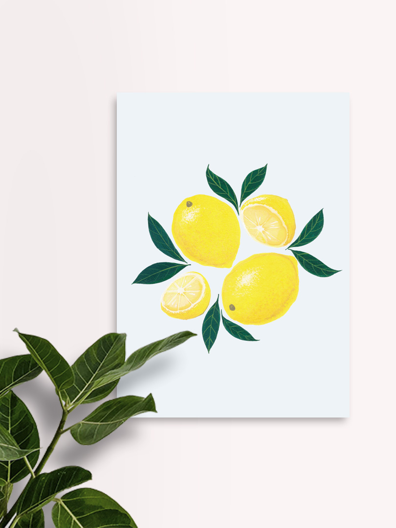 Wall art for Home Décor with Fresh Lemons design Wall art for Home Décor with Fresh Lemons design