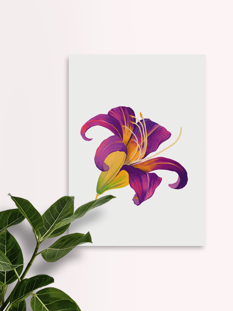 Wall art for Home Décor with Purple Lilly design Wall art for Home Décor with Purple Lilly design