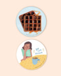Coaster for Home Décor with Yummy Waffles and Do not disturb combo design
