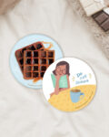 Coaster for Home Décor with Yummy Waffles and Do not disturb combo design