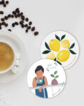 Coaster for Home Décor with Me Time and Fresh Lemon combo design