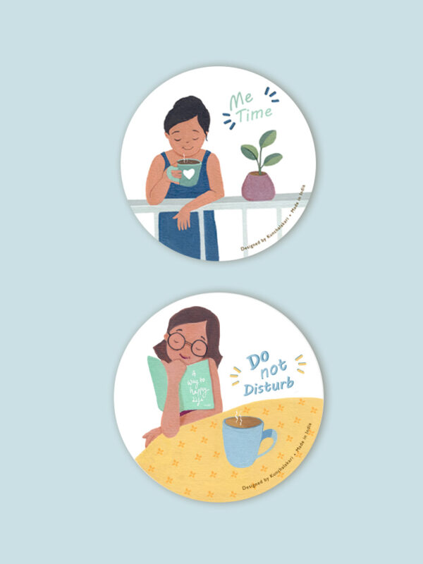 Coaster for Home Décor with Me Time and Do not disturb combo design