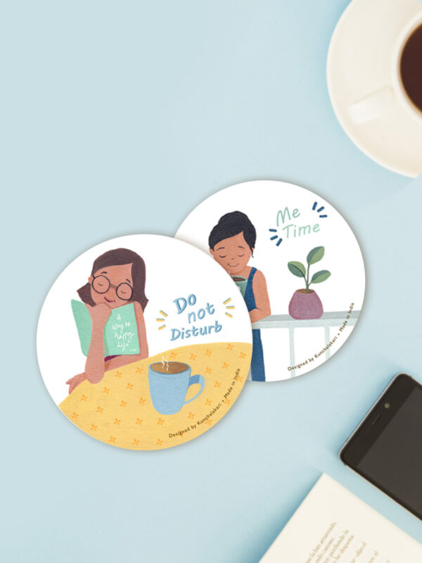 Coaster for Home Décor with Me Time and Do not disturb combo design