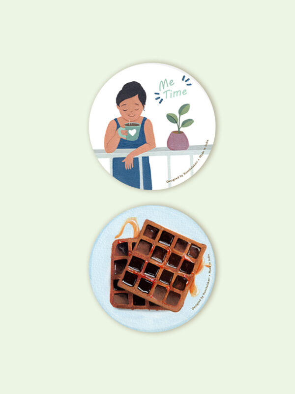 Coaster for Home Décor with Me Time and Yummy Waffles combo design